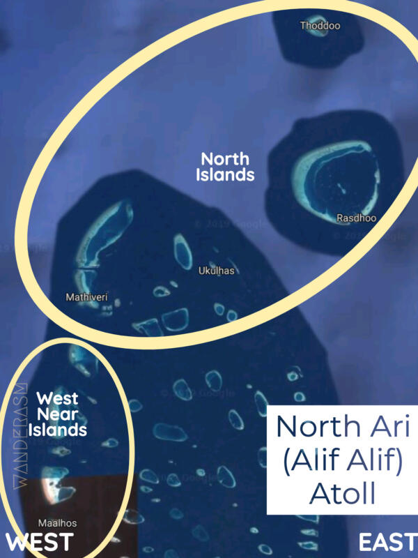 Map of North Ari/Alif Alif Atoll